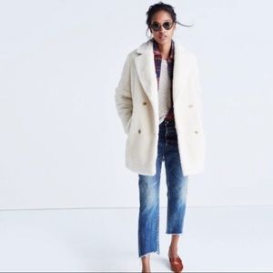 Madewell Ivory Sherpa Peacoat - Teddy Coat